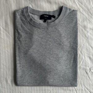 Theory Men's Heather Gray Short Sleeve sweater Tee - large